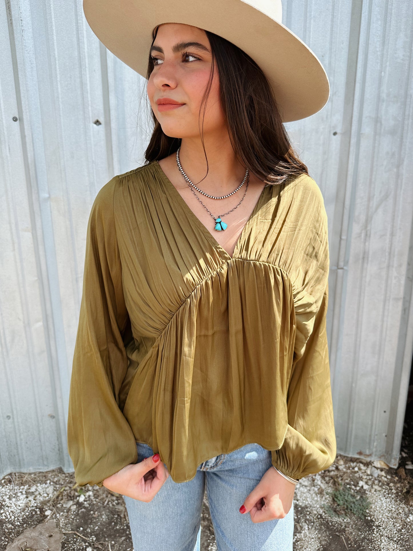 Olivia Olive Blouse